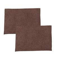 2 Tapetes Bolinha 45x65 Marrom Antiderrapante Macio Dedinho