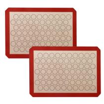 2 Tapetes Culinário Silicone Fibra Vidro 42x29,5 cm Macaron