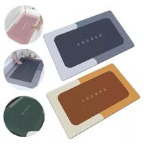 2 Tapetes Mágico Absorvente Antiderrapante Banheiro Cores