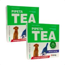 2 Tea Pipeta 1,3ml Antiparasitário Cães 5,1 Até 1kg 3pipetas
