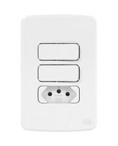 2 Teclas Simples+Tomada 10A+Placa e Suporte 4x2 Composé Weg