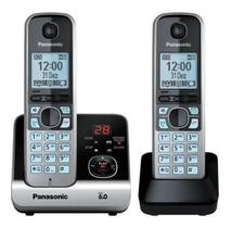 2 Telefones sem fio Panasonic KX-TG6722LBB preto e prateado