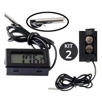 2 Termômetro Digital Freezer Aquário Chocadeira Sonda Inox 2 Termômetro Digital Freezer Aquário Chocadeira Sonda Inox