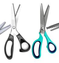 2 Tesoura Picotar Zig Zag Escalope Ondulada Papel Tecido