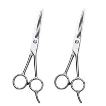 2 Tesoura Tubarão Para Barbeiro Desfiadeira 6,5" Inoxidável