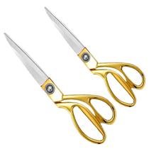 2 Tesouras Alfaiate 26cm Profissional Costura Tecido Dourada