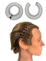 2 Tiara Bell presilha 12cm Preta c/ Pérola Prendedor Cabelo