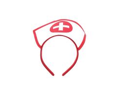 2 Tiara Enfermeira Arco Vermelho com Cruz Fantasia Acessório - Blook