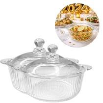 2 Tigela Caçarola Vidro Canelado Resistente 750 ml 2 Tigela Caçarola Vidro Canelado Resistente 750 ml
