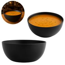 2 Tigelas Bowl 1100ml Preto Resistente Hotel Restaurante