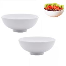 2 Tigelas Bowl Melamina Milão Branco Sobremesas Açaí 400ml