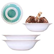 2 Tigelas Bowl Melamina Redonda Decorada Espiral 800ml