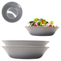 2 Tigelas Bowl Saladeira Funda Melamina Cinza Cozinha 800ML