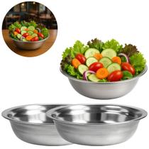2 Tigelas Bowl Saladeira Redonda Cumbuca em Aço Inox 1L