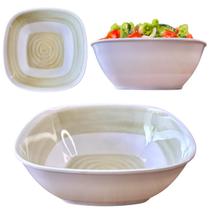 2 Tigelas Saladeira Grande Melamina 1,5L Espiral Luxo Bege 2 Tigelas Saladeira Grande Melamina 1,5L Espiral Luxo Bege