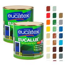 2 Tinta Esmalte Premium para Ferro e Madeira 225ml - Todas Cores - Eucalux Eucatex