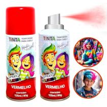 2 Tinta Lavável Vermelho Infantil Adulto Festa Cabelo Maluco