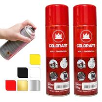 2 Tinta Spray Alta Temperatura Motor Escapamento Forno 600 Graus - Colorart