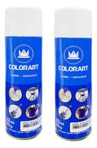 2 Tinta Spray Branco Perolado Metálico Colorart 300ml