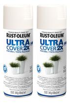 2 Tinta Spray Ultra Cover Branco 430ml Rust Oleum Acabamento