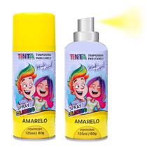 2 Tintas Amarela de Cabelo Temporária Spray lavável Cabelo Maluco Festas Carnaval - Importudo