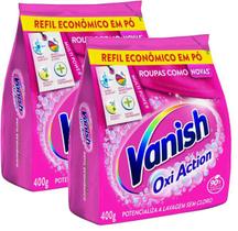 2 Tira Machas em Pó Vanish Multi Power Oxi Action 400g Refil