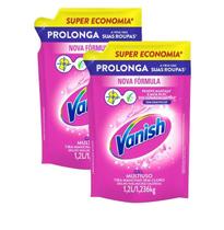 2 Tira Manchas Vanish Líquido Sem Cloro Multiuso Sachê 1,2L