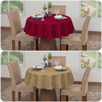 2 Toalhas De Mesa Jacquard 4 Lugares Luxo Redonda Cozinha Sala Jantar Decoração Festa Buffet