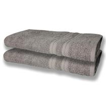 2 Toalhas Super Felpudas Grande E Grossa Algodão 80x150 Itália Soft Beka - Cinza