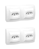 2 Tomada Dupla Sobrepor Pial Sistema X 2P+T 10A 250V 2 Tomada Dupla Sobrepor Pial Sistema X 2P+T 10A 250V