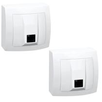 2 Tomada Sobrepor Modem/Telefone Rj11 2 Fios Sistema X Pial