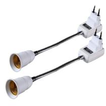 2 Tomada Soquete Flexível Lâmpada E27 40cm Interruptor