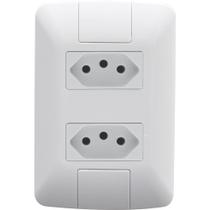 2 Tomadas 2P + T 10A 250V Branco Aria Tramontina - Tramontina Elétrica 2 Tomadas 2P + T 10A 250V Branco Aria Tramontina - Tramontina Elétrica