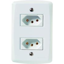 2 Tomadas 2P+T 10A 250V Branco Lux 2 Tramontina - Tramontina Elétrica 2 Tomadas 2P+T 10A 250V Branco Lux 2 Tramontina - Tramontina Elétrica