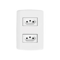 2 Tomadas 2P+T 10A 250V com Placa 4x2 Pluzi Pluzie 2 Tomadas 2P+T 10A 250V com Placa 4x2 Pluzi Pluzie