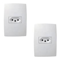 2 Tomadas C/ Placa 2p+t 20a 250v 4x2'' Branca Pialplus