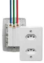 2 tomadas fixa emb bip 10a - 250v c/pl 4x2 - stylus ilumi sistema monobloco