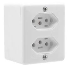 2 tomadas fixa sobrepro biv 2p+t 10a - 250v - ilumi box br