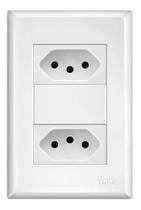 2 Tomadas Padrão 2P+T Distanciadas 20A Com Placa Evidence - Fame