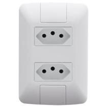 2 Tomadas+placa Branca 3 Pinos 10a 250v Aria