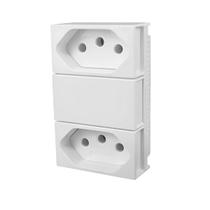 2 Tomadas Separadas Módulo Monobloco 10a Ilumi Slim 86120 2 Tomadas Separadas Módulo Monobloco 10a Ilumi Slim 86120