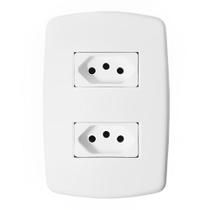 2 Tomadas Universal 2p+t 10a Com Placa - Dc-8100-27 - Dicompel