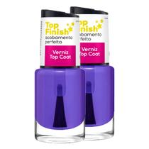2 Top Finish Verniz Top Coat Acabamento Perfeito 10ml - Cora 2 Top Finish Verniz Top Coat Acabamento Perfeito 10ml - Cora