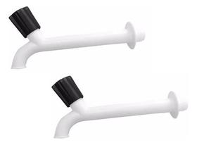 2 TorneiraS Plástica De Pia 1/2 E 3/4 17cm Volante Preto Cipla 2 TorneiraS Plástica De Pia 1/2 E 3/4 17cm Volante Preto Cipla