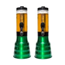 2 Torre De Chopp Beer 2 Litros + 4 Tubo Gelante Copo C/ Alça