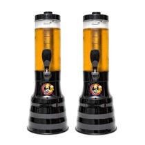 2 Torre De Chopp Beer 2 Litros Giratória 4 Barra Gelante Com Alça Duff
