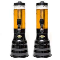 2 Torre De Chopp Beer 2L Copo Giratório C/ 4 Tubo Gelante