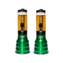 2 Torre De Chopp Beer 2L Copo Giratório C/ 4 Tubo Gelante
