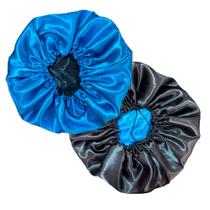 2 Touca de Cetim Grande / Box Braids Dupla Face com Regulador + 2 xuxinha