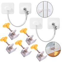 2 Trava Segurança Cadeado 5 Trava Chave Porta Janela Correr